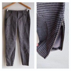 Anthropologie Academia Houndstooth Ankle Zip Mod Office Stretch Pants